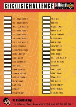 1997-98 Collector's Choice #199 Checklist Challenge Front