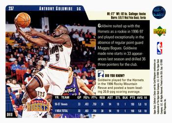 1997-98 Collector's Choice #237 Anthony Goldwire Back