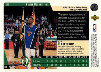1997-98 Collector's Choice #292 Walter McCarty Back