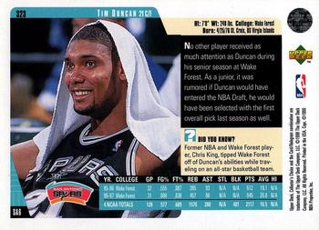 1997-98 Collector's Choice #323 Tim Duncan Back