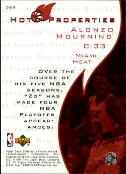 1997-98 Collector's Choice #369 Alonzo Mourning Back