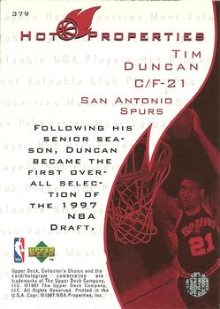 1997-98 Collector's Choice #379 Tim Duncan Back