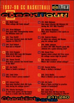 1997-98 Collector's Choice #397 Checklist: 241-280 Front
