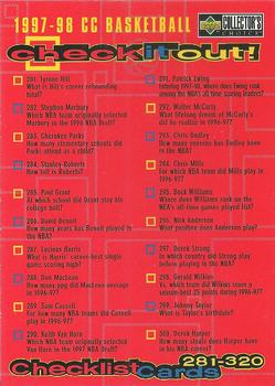 1997-98 Collector's Choice #398 Checklist: 281-320 Front