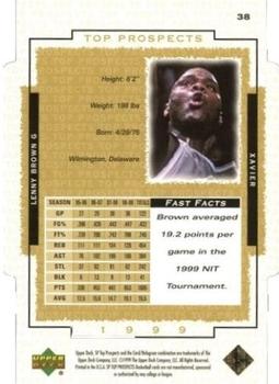1999 SP Top Prospects - Upper Class #38 Lenny Brown Back