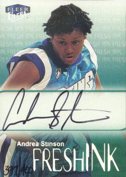 1999 Ultra WNBA - Fresh Ink #9 Andrea Stinson Front