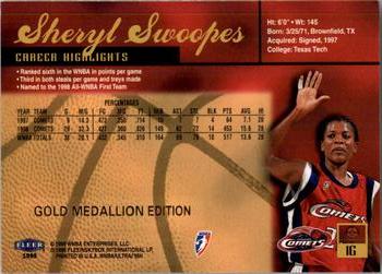 1999 Ultra WNBA - Gold Medallion #1G Sheryl Swoopes Back