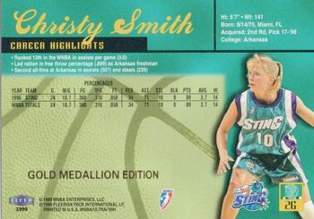1999 Ultra WNBA - Gold Medallion #2G Christy Smith Back