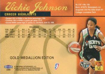 1999 Ultra WNBA - Gold Medallion #5G Vickie Johnson Back