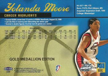 1999 Ultra WNBA - Gold Medallion #10G Yolanda Moore Back