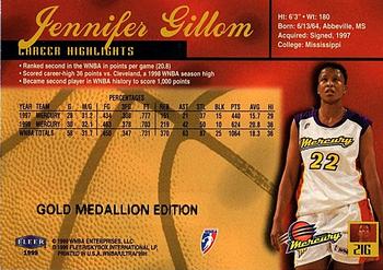 1999 Ultra WNBA - Gold Medallion #21G Jennifer Gillom Back