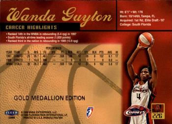 1999 Ultra WNBA - Gold Medallion #22G Wanda Guyton Back