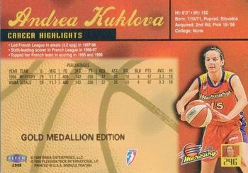 1999 Ultra WNBA - Gold Medallion #24G Andrea Kuklova Back