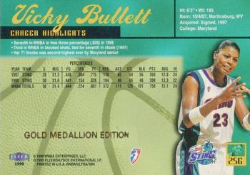 1999 Ultra WNBA - Gold Medallion #25G Vicky Bullett Back