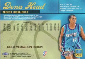 1999 Ultra WNBA - Gold Medallion #26G Dena Head Back