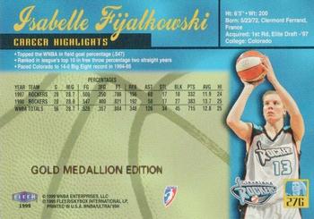 1999 Ultra WNBA - Gold Medallion #27G Isabelle Fijalkowski Back
