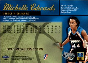 1999 Ultra WNBA - Gold Medallion #28G Michelle Edwards Back