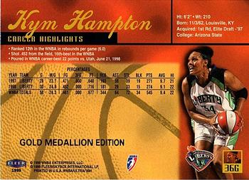 1999 Ultra WNBA - Gold Medallion #36G Kym Hampton Back