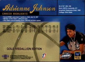 1999 Ultra WNBA - Gold Medallion #45G Adrienne Johnson Back