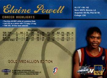 1999 Ultra WNBA - Gold Medallion #47G Elaine Powell Back
