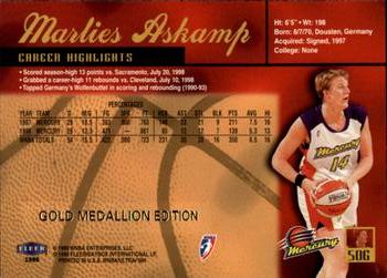 1999 Ultra WNBA - Gold Medallion #50G Marlies Askamp Back