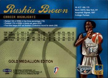 1999 Ultra WNBA - Gold Medallion #55G Rushia Brown Back