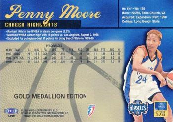 1999 Ultra WNBA - Gold Medallion #57G Penny Moore Back