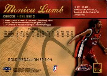 1999 Ultra WNBA - Gold Medallion #60G Monica Lamb Back
