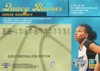 1999 Ultra WNBA - Gold Medallion #69G Quacy Barnes Back