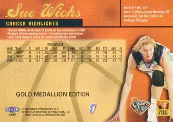 1999 Ultra WNBA - Gold Medallion #70G Sue Wicks Back