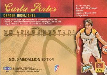 1999 Ultra WNBA - Gold Medallion #77G Carla Porter Back