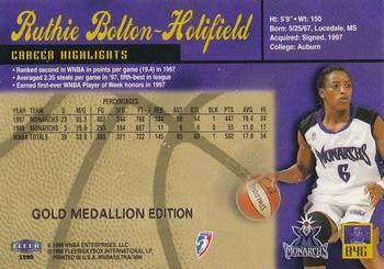 1999 Ultra WNBA - Gold Medallion #84G Ruthie Bolton-Holifield Back