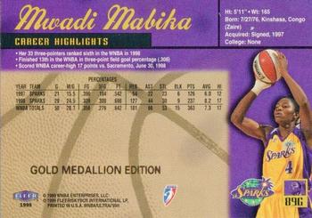 1999 Ultra WNBA - Gold Medallion #89G Mwadi Mabika Back