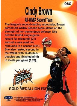 1999 Ultra WNBA - Gold Medallion #96G Cindy Brown Back