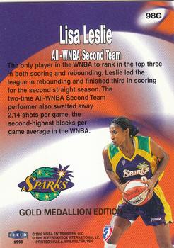 1999 Ultra WNBA - Gold Medallion #98G Lisa Leslie Back