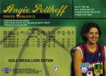 1999 Ultra WNBA - Gold Medallion #59G Angie Potthoff Back
