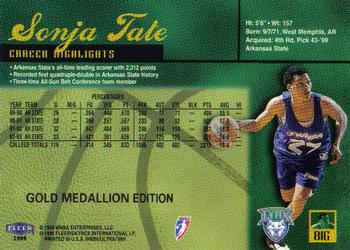 1999 Ultra WNBA - Gold Medallion #81G Sonja Tate Back
