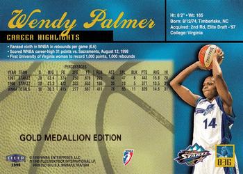 1999 Ultra WNBA - Gold Medallion #83G Wendy Palmer Back