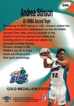 1999 Ultra WNBA - Gold Medallion #99G Andrea Stinson Back