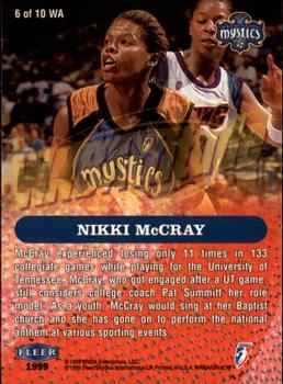 1999 Ultra WNBA - WNBAttitude #6 Nikki McCray Back