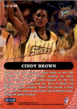 1999 Ultra WNBA - WNBAttitude #7 Cindy Brown Back