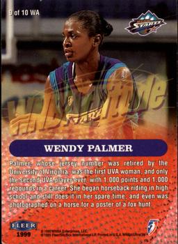 1999 Ultra WNBA - WNBAttitude #9 Wendy Palmer Back
