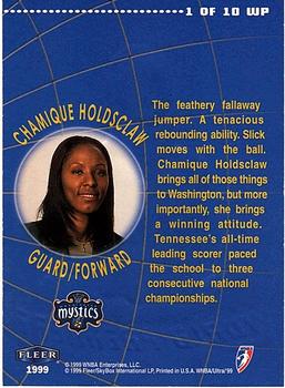 1999 Ultra WNBA - World Premiere #1 Chamique Holdsclaw Back
