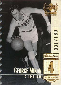 1998-99 Upper Deck Century Legends - Century Collection #4 George Mikan Front