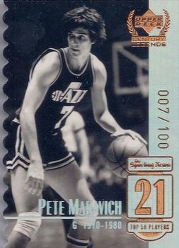 1998-99 Upper Deck Century Legends - Century Collection #21 Pete Maravich Front