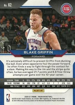 2020-21 Panini Prizm #62 Blake Griffin Back