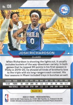 2020-21 Panini Prizm #136 Josh Richardson Back
