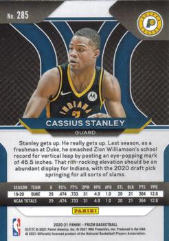 2020-21 Panini Prizm #285 Cassius Stanley Back