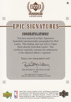1998-99 Upper Deck Century Legends - Epic Signatures #BL Bob Lanier Back