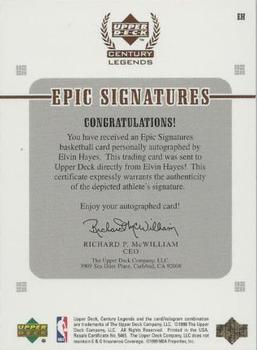 1998-99 Upper Deck Century Legends - Epic Signatures #EH Elvin Hayes Back